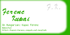 ferenc kupai business card